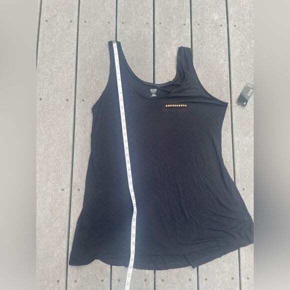 🆕 ANA A New Approach Swing Tank Top High Low Hem Beaded Front Black size 1X - Picture 7 of 7